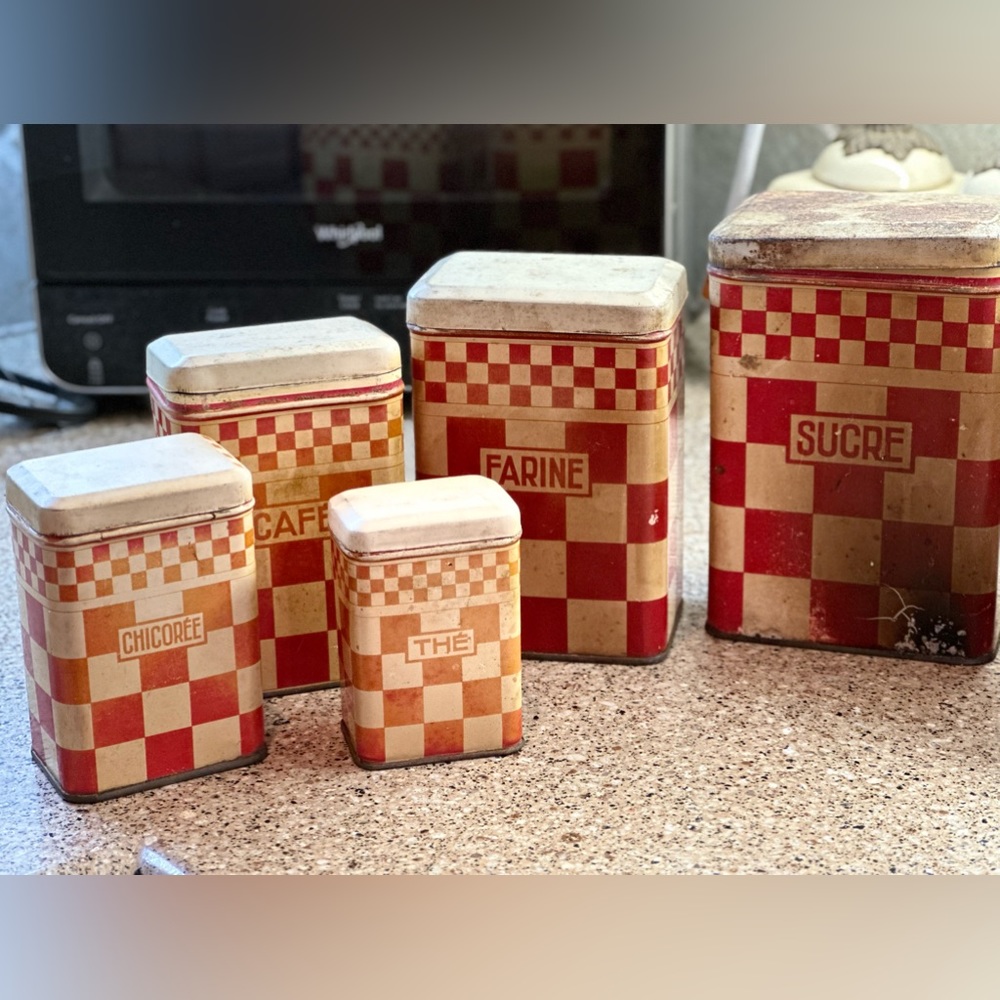 Antique French kitchen tins